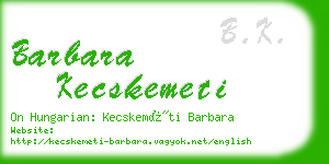 barbara kecskemeti business card